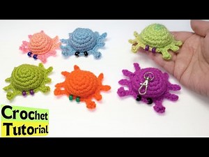 How to Crochet Crab. Free Crochet No-Sew Keychain Tutorial for Beginners a Crab Keychain.
