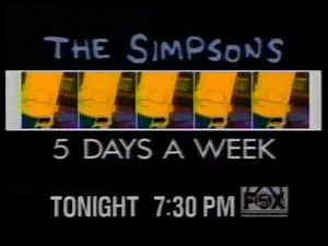 The Simpsons Syndication Promo (1994): Bart Simpson 5 Days A Week (30 second)