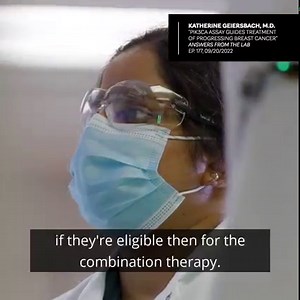 "The PIK3CA mutation test is used to determine eligibility for a kinase inhibitor treatment in a subset of patients with breast cancer," Dr. Katherine Geiersbach says. That subset is postmenopausal women or men who have hormone receptor-positive breast cancer that has progressed despite endocrine-based therapy. The kinase inhibitor, known as alpelisid, targets the PIK3CA mutation. Learn more in this “Test in Focus.” https://bit.ly/3AkowUJ | Mayo Clinic Laboratories