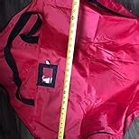 ZOBER 2 Pack Oxford Christmas Wreath Storage Container 24 Inch - Wreath Bag for Artificial Wreaths Box - Waterproof Fabric, Dual Zippered Wreaths Storage Bag With Strong Durable Handles - Red