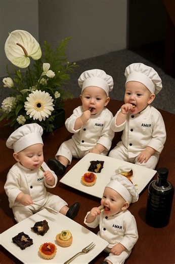 When chefs are THIS tiny, even the food looks giant 👶🍴 The AMAR Angels are back with more adorable foodie moments 💫 Would you let these little chefs cater your party? 🎉 #BabyChef #AMARAngels #MiniChefLife #FoodieTok #CuteBabiesOfTikTok