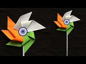 DIY 15 of Aug Pinwheel Craft Tutorial - Independence Day Paper Pinwheel Craft, Easy Paper Craft