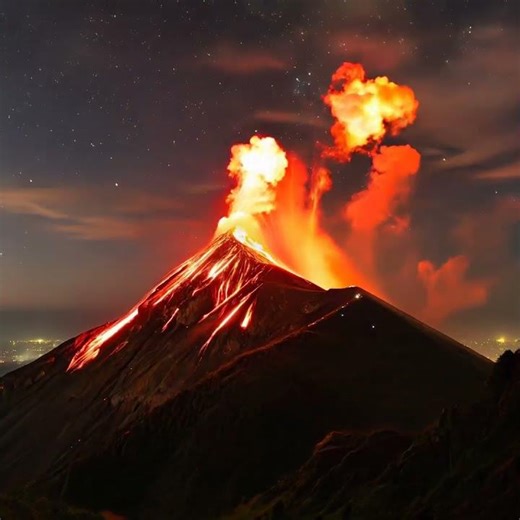 The Epic Volcano Eruption 🌋⚡🔥