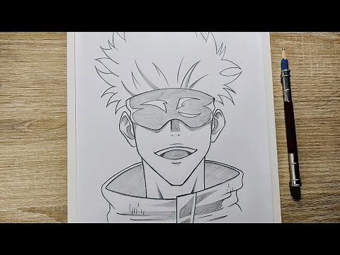 Comment dessiner Satoru Gojo - Jujutsu Kaisen | Dessiner un anime