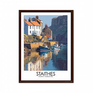 Staithes Village Print – North Yorkshire Coastal Art (A4 Digital Download) - Etsy