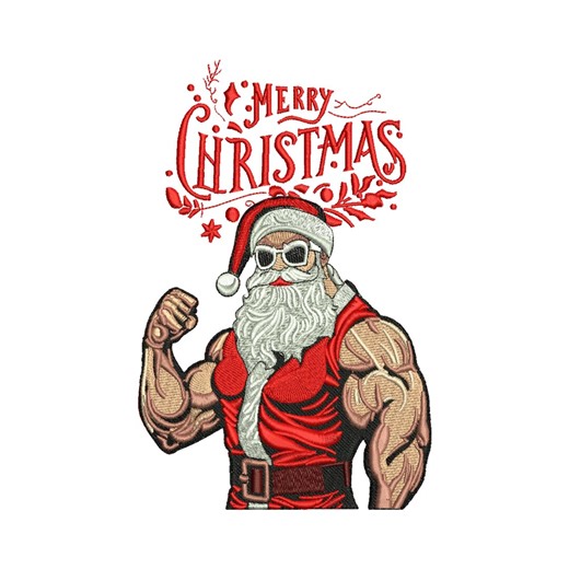 Muscular Santa Claus Embroidery Design | Merry Christmas Machine Embroidery Pattern | Strong Santa Stitch File | Digital Download | 9 Sizes - Etsy