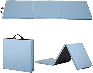 Gymnastics Mat Exercise Mats Workout Mat with Carrying Handle, Anti-Tear Lightweight Exercise Mat Folding Extra Thick Tumbling Mats Indoor/Outdoor Gymnastics Equipment for Kids Adults