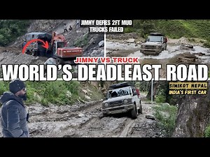 World's Deadliest Mud Road😲 - Jimny Survived✔️, Trucks Stuck❌! Nepal's Deadliest Road karnali Ep-7