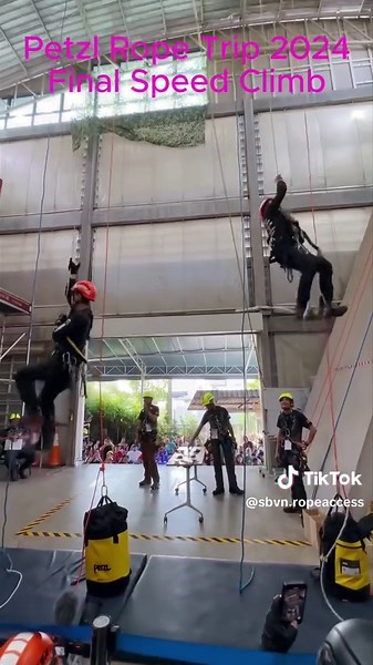 And finally, the grand finale of the Petzl Rope Trip 2024 speed climbing event — One of the most evenly matched races between two friends. #SBRopeAccessVietNam #SecretBreedJSC #IrataRopeAccessCourse #RopeAccess #LeoDayTiepCan