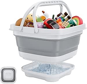 Amazon.com: Steipirr Bath Toy Storage Organizer - Foldable Bath Toy Holder for Bathtub, Bathtub Toy Storage with Removable Drying Base, Bathroom Toy Storage with 2 Hooks : Home & Kitchen