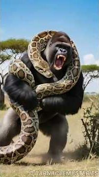 Unbelievable! Gorilla Saved from Giant Python Attack #animalrescue #savannahrescue #gorilla
