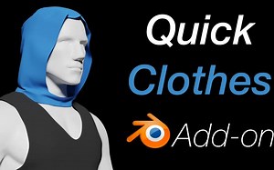 iBlender中文版插件 Simply Cloth Pro 快速布料解算服装衣物 Quick Clothes Blender 插件 教程