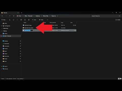 Paste your clipboard content directly into folders