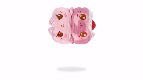 TeeTurtle Reversible Strawberry Cake Scented Cat Plushie - 4-Inch Two-Sided Flip Plush Toy with Embroidered Details - Cute Mini Collectible Plush for Kids, Teens, and Adults