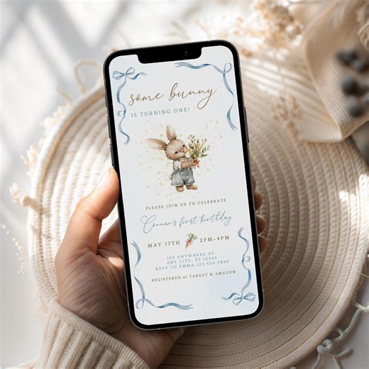 Editable Peter Rabbit Birthday Invitation, Bunny Birthday Evite, (digital Download) - Etsy