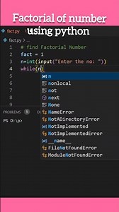 python program to find factorial of a number | factorial in python | #python #shorts #short