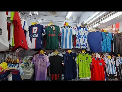 Football Jersey shop at Pratunam Market,Bangkok,Thailand #football #jersey #sports