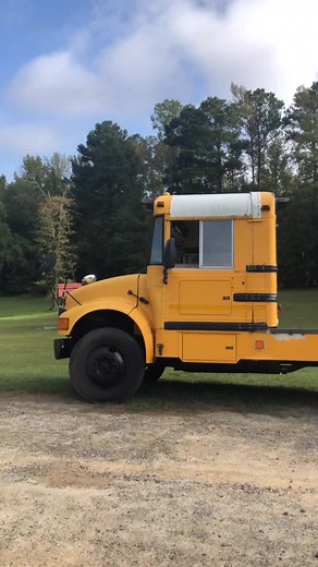 Y’all ever seen a school bus turned into a trailer? #car #auto #autorecycling #fabrication #fyp