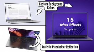 Laptop Screen Mockup Modular Animation Pack | 15 Scenes | AE Template