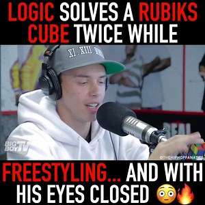 Talent!!! Watch to the end to see #Logic solve a Rubik's Cube while rapping... with his EYES CLOSED 😱 #Rap #HipHop #Freestyle | The Hip Hop Fanatics