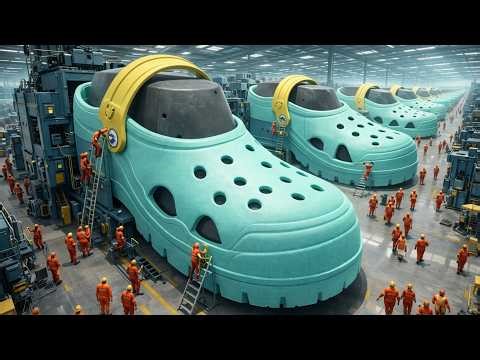 How Giant Factories Make Crocs and Safety Shoes. Incredible Mass Manufacturing Processes