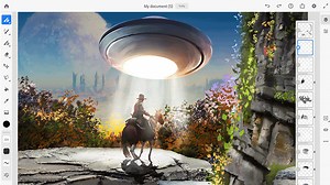 【デジタルペイントなら：#AdobeFresco】 水彩画などのアートから、ポスター、グラフィックノベルまで...思いついたアイディアはその場で描いてみよう😲コンセプトアートをつくったら #Photoshop や #Illustrator とも連携可能❗ 詳細は👉️ https://adobe.ly/30R76jX #CreativeCloud | Adobe Creative Cloud