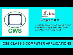 Program#10 To input number of week’s day(1-7) and translate to the name of the day of the week.