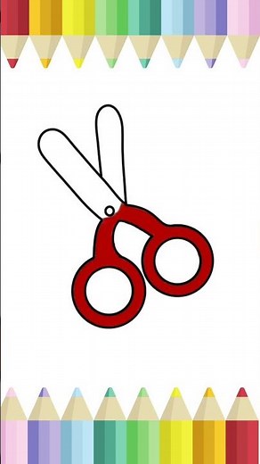 How to draw a Scissors for kids | Scissors Easy Draw Tutorial