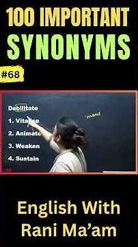 100 Important Synonyms for All Exams - 68 | English With Rani Ma'am