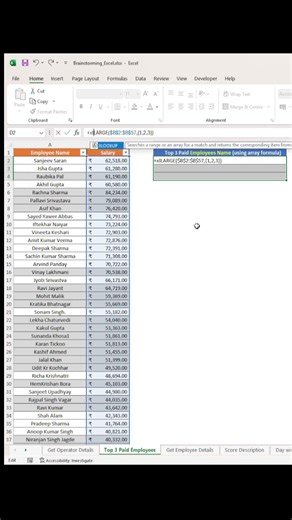 Most Asked Excel Interview Question | TOP 3 Paid Employees Salary