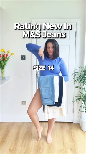 Jordana MacArthur | Midlife & Midsize Confidence on Instagram: "Jeans shopping is usually a nightmare… so I tried three of M&S most popular new-in styles on my size 14 body so you can see how they actually fit in real life. From a fresh white wide-leg, to a classic dark indigo bootcut, to their best-selling Magic Shaping straight leg, these are three very different vibes for different days. And well, honestly, I was surprised by how good they all were. I actually filmed another pair by forgot to