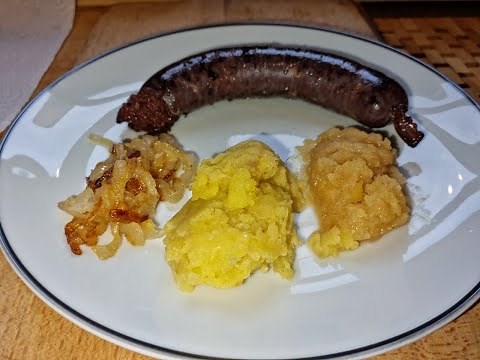 BOUDIN NOIR AUX DEUX POMMES ET OIGNONS CONFITS