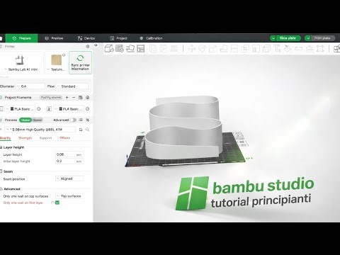 Bambu studio tutorial per principianti