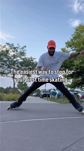 Beginner Skater Tutorials - Plow Stop 🧐😱 #rollerblading #learnonyoutube #shorts