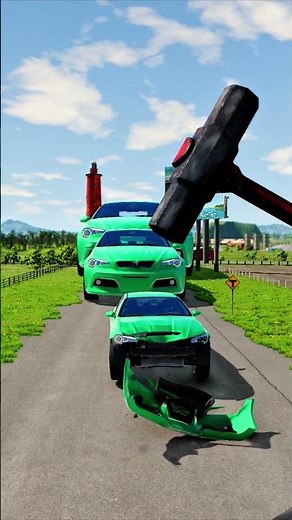 Cars vs Hammer Part 26 - BeamNG.drive #crashdrive #beamngexperiments
