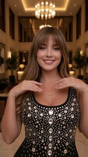 Luxury Hotel Sparkle ✨ Mia Kaira in Jeweled Shift Dress #shorts #ootd #curvy #luxurylook #beauty