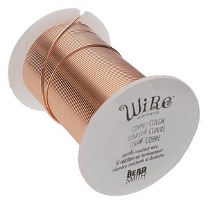 The Beadsmith Wire Elements 18-Gauge Lacquered Tarnish-Resistant Copper Wire for Jewelry Making, 10 Yard, 9.14 Meter Spool (Copper Color)