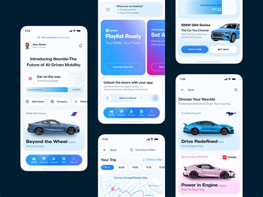 Autonomous Ride Booking Smart Mobility Mobile App UI UX Design
