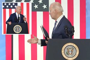 Joe Biden is mocked after 'shaking thin air' in latest gaffe