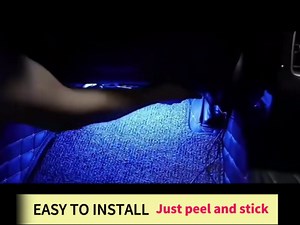 Car LED Strip Light, 24 LED Auto Interior Under Dash Atmosphere Lights with USB Port, Vehicle Decor Lamp Ambient Night Light Strip Lighting Kit, Universal Car Accessories (Purple)