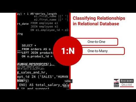 Classifying relationships in relational databases (LU2/LO13)
