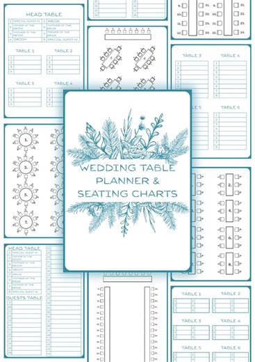 Wedding Seating Planner | Canva Editable Seating Chart Templates | Table Layouts | Printable Digital Download - Etsy