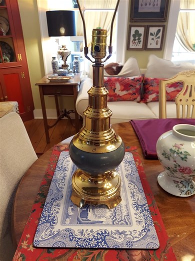 Stiffel Mid-century Sculptural Table Lamp With Egg-blue Glaze. - Etsy