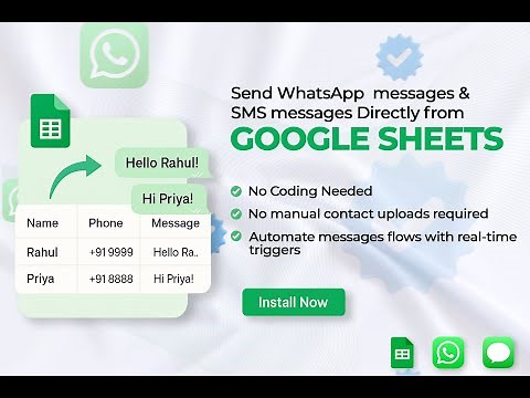 Send WhatsApp & SMS directly from Google Sheets | No coding is needed! (Google Sheet Extension)