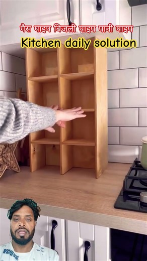 Kitchen Pipe Covering with Plywood | Gas + Water + Electric Pipe Hidden Design