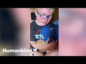 Boy sobs at sound of grandpa's voice in teddy bear | Humankind