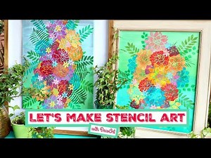 How to: Stenciled Floral Canvas Art