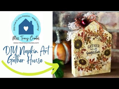 DIY Fall Gather House (Crackle Paint + Napkin Art Tutorial)