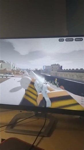 double barrel and revolver shot, reload and inspect in weird blood game, roblox