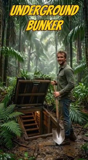 Hidden Jungle Bunker Build in 30 Seconds😳 | From Jungle Mud to Luxury Bunker Survival Shelter #viral